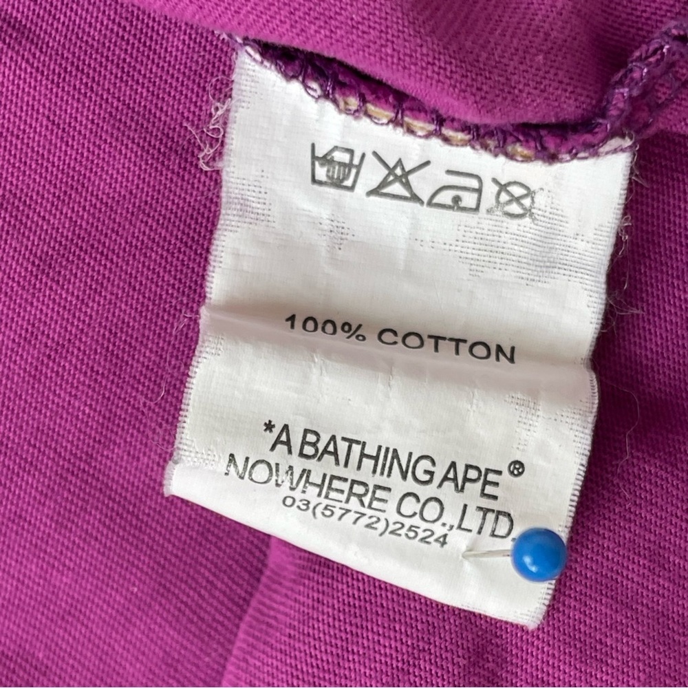 A BATHING APE Split Shark Camo T-Shirt Purple Blue WGM Graphic Tee Medium - Picture 5 of 11
